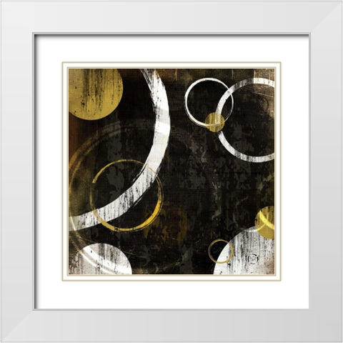 Circles I White Modern Wood Framed Art Print with Double Matting by Pugh, Jennifer