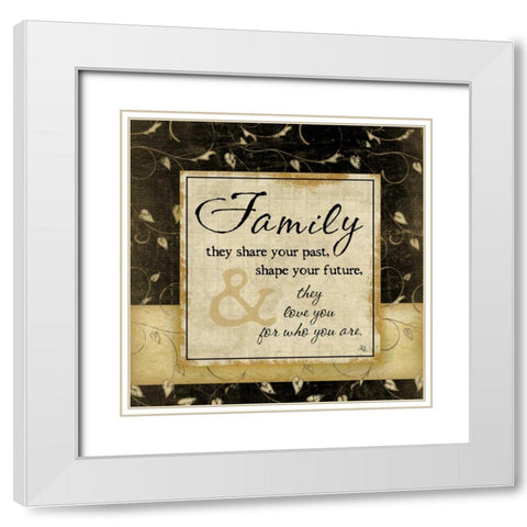 Family White Modern Wood Framed Art Print with Double Matting by Pugh, Jennifer
