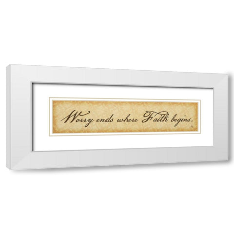 Worry Ends White Modern Wood Framed Art Print with Double Matting by Pugh, Jennifer