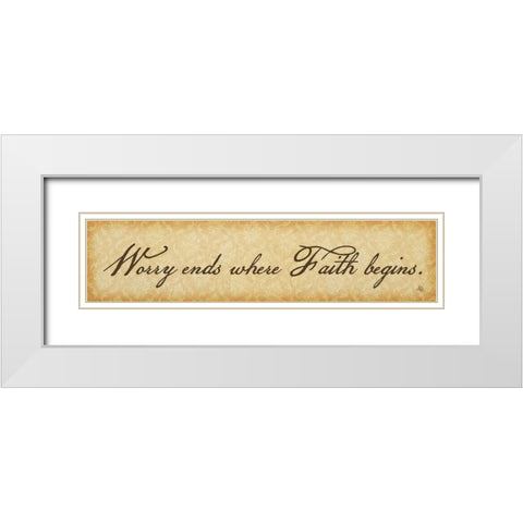 Worry Ends White Modern Wood Framed Art Print with Double Matting by Pugh, Jennifer