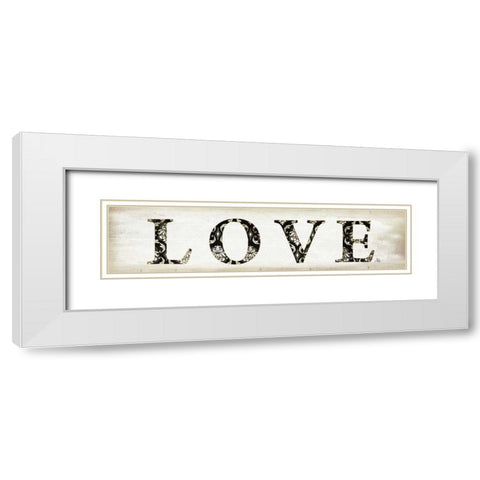 Love White Modern Wood Framed Art Print with Double Matting by Pugh, Jennifer