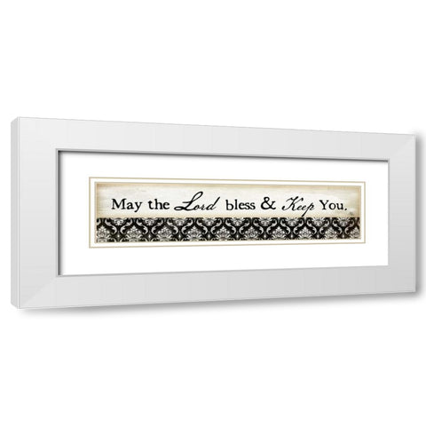 May the Lord White Modern Wood Framed Art Print with Double Matting by Pugh, Jennifer