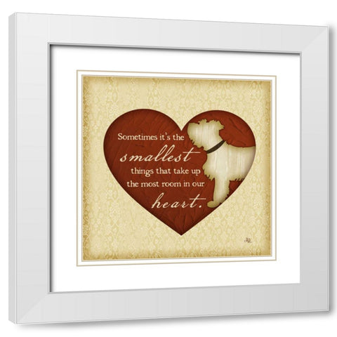 Smallest Things - Dog White Modern Wood Framed Art Print with Double Matting by Pugh, Jennifer