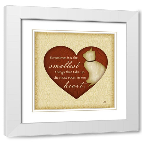 Smallest Things - Cat White Modern Wood Framed Art Print with Double Matting by Pugh, Jennifer