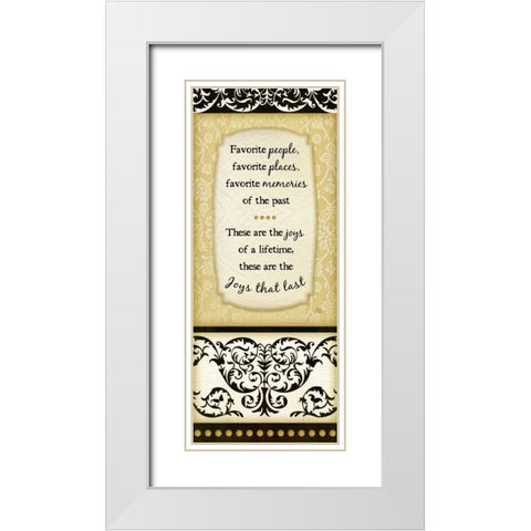 Joys that Last White Modern Wood Framed Art Print with Double Matting by Pugh, Jennifer