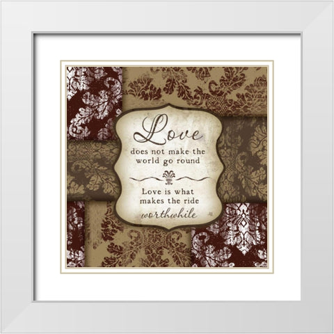 Love White Modern Wood Framed Art Print with Double Matting by Pugh, Jennifer