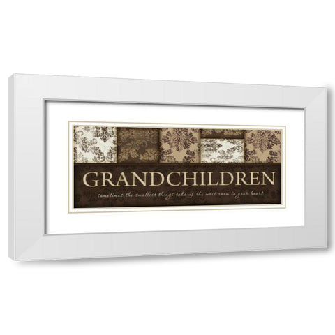 Grandchildren White Modern Wood Framed Art Print with Double Matting by Pugh, Jennifer