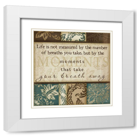 Moments White Modern Wood Framed Art Print with Double Matting by Pugh, Jennifer