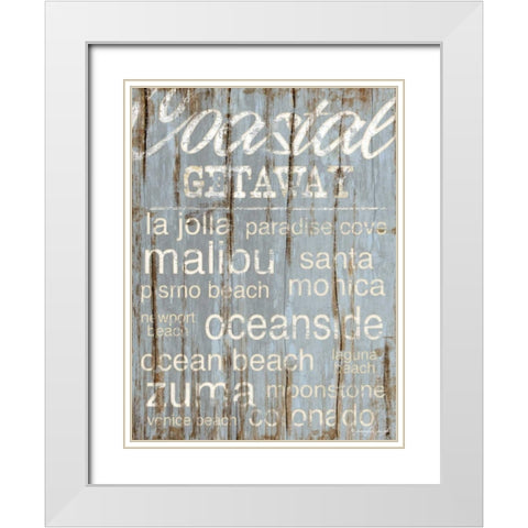 Coastal Subway Art White Modern Wood Framed Art Print with Double Matting by Pugh, Jennifer