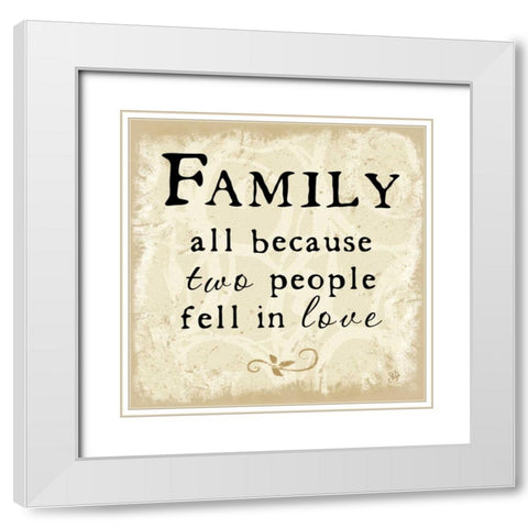 Family - Fell in Love White Modern Wood Framed Art Print with Double Matting by Pugh, Jennifer