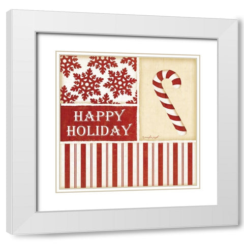 Candy Cane White Modern Wood Framed Art Print with Double Matting by Pugh, Jennifer