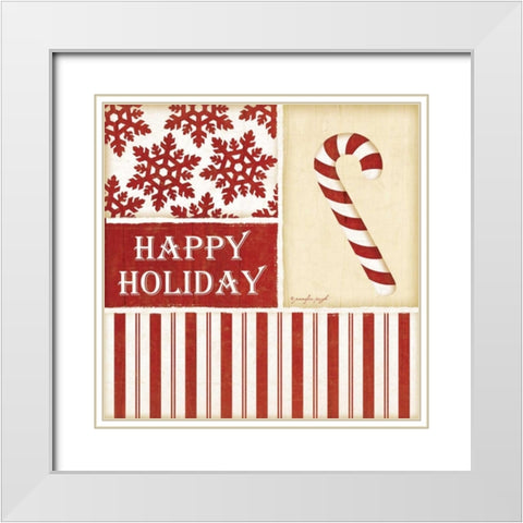 Candy Cane White Modern Wood Framed Art Print with Double Matting by Pugh, Jennifer