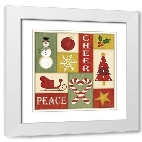 Holiday Sampler II White Modern Wood Framed Art Print with Double Matting by Pugh, Jennifer