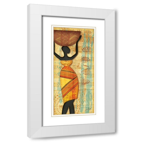 Ethnic Beauty II White Modern Wood Framed Art Print with Double Matting by Pugh, Jennifer