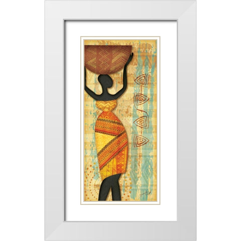 Ethnic Beauty II White Modern Wood Framed Art Print with Double Matting by Pugh, Jennifer