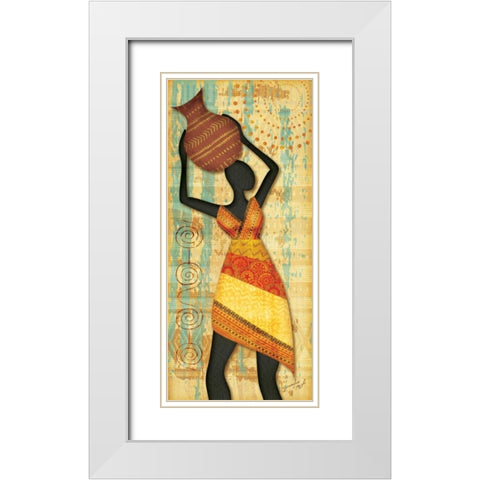 Ethnic Beauty III White Modern Wood Framed Art Print with Double Matting by Pugh, Jennifer