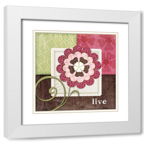 Flower - Live White Modern Wood Framed Art Print with Double Matting by Pugh, Jennifer