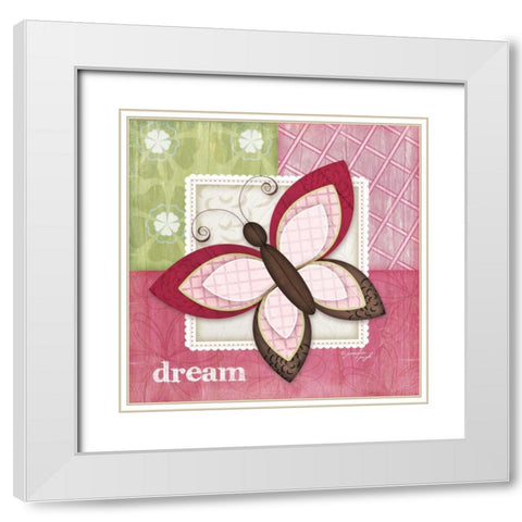 Butterfly - Dream White Modern Wood Framed Art Print with Double Matting by Pugh, Jennifer