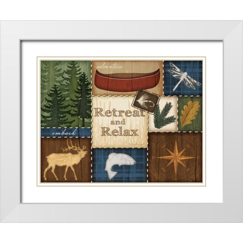 Retreat and Relax White Modern Wood Framed Art Print with Double Matting by Pugh, Jennifer