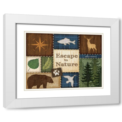 Escape to Nature White Modern Wood Framed Art Print with Double Matting by Pugh, Jennifer