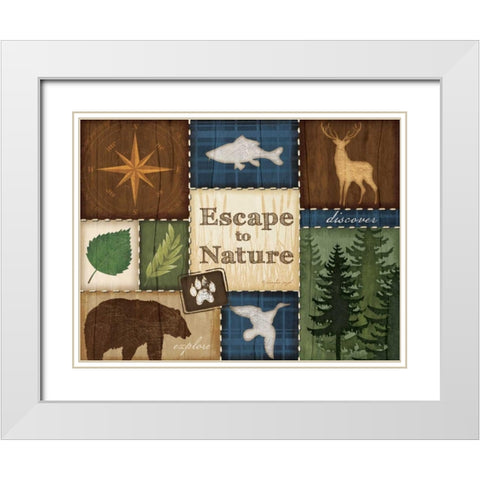 Escape to Nature White Modern Wood Framed Art Print with Double Matting by Pugh, Jennifer