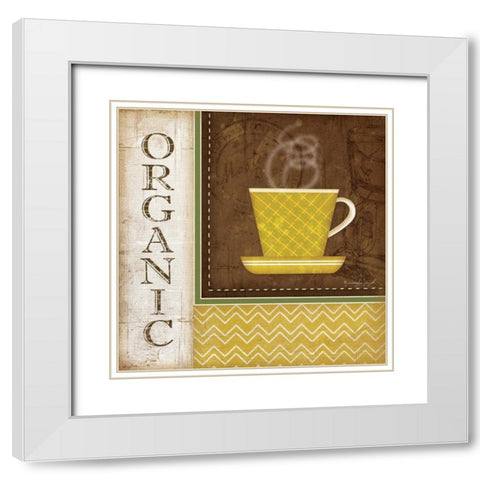 Organic Coffee White Modern Wood Framed Art Print with Double Matting by Pugh, Jennifer