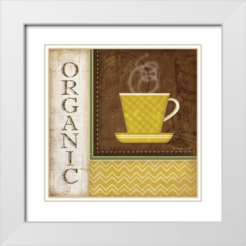 Organic Coffee White Modern Wood Framed Art Print with Double Matting by Pugh, Jennifer