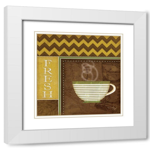 Fresh Organic Coffee White Modern Wood Framed Art Print with Double Matting by Pugh, Jennifer