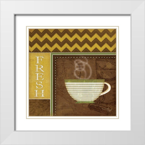 Fresh Organic Coffee White Modern Wood Framed Art Print with Double Matting by Pugh, Jennifer