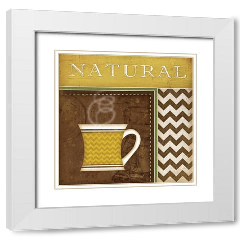 Natural Organic Coffee White Modern Wood Framed Art Print with Double Matting by Pugh, Jennifer