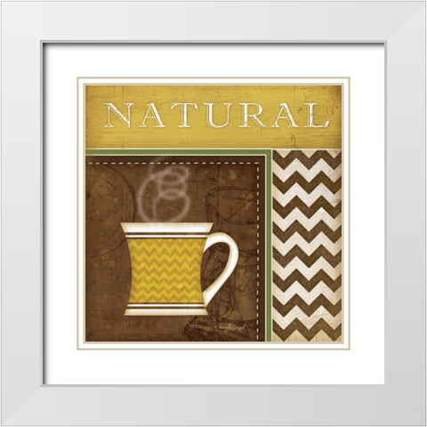 Natural Organic Coffee White Modern Wood Framed Art Print with Double Matting by Pugh, Jennifer