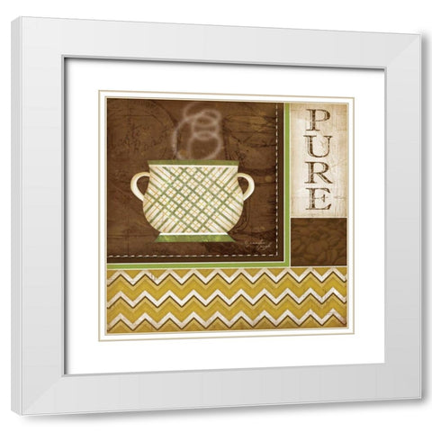 Pure Organic Coffee White Modern Wood Framed Art Print with Double Matting by Pugh, Jennifer