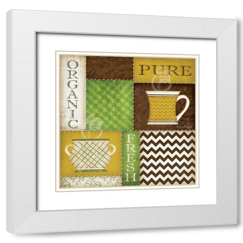 Organic Coffees I White Modern Wood Framed Art Print with Double Matting by Pugh, Jennifer