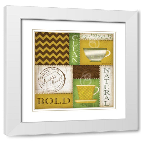 Organic Coffees II White Modern Wood Framed Art Print with Double Matting by Pugh, Jennifer