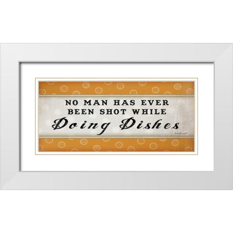 Doing Dishes White Modern Wood Framed Art Print with Double Matting by Pugh, Jennifer