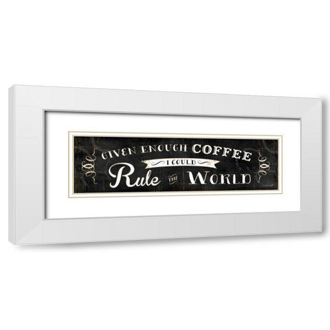 Rule the World White Modern Wood Framed Art Print with Double Matting by Pugh, Jennifer