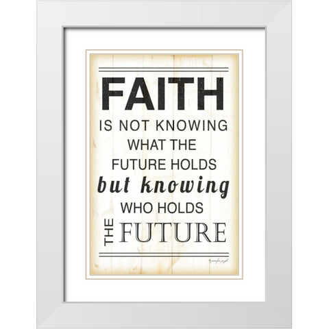 Faith White Modern Wood Framed Art Print with Double Matting by Pugh, Jennifer