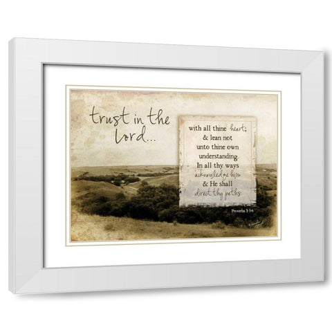 Trust in the Lord White Modern Wood Framed Art Print with Double Matting by Pugh, Jennifer