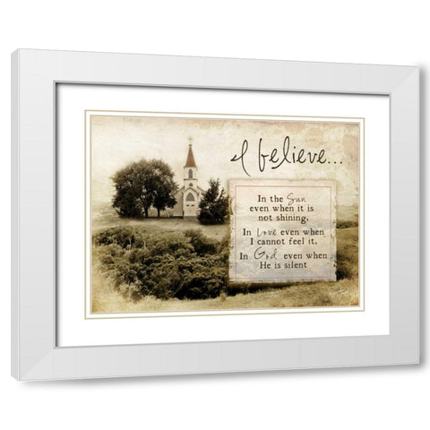 I Believe White Modern Wood Framed Art Print with Double Matting by Pugh, Jennifer