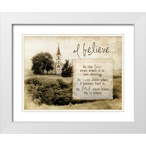 I Believe White Modern Wood Framed Art Print with Double Matting by Pugh, Jennifer