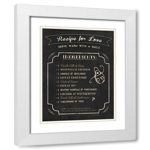 Recipe for Love White Modern Wood Framed Art Print with Double Matting by Pugh, Jennifer