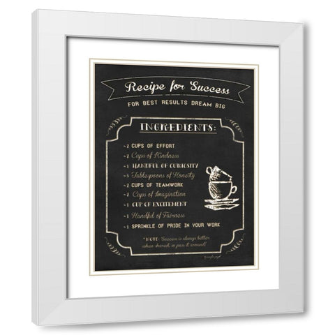 Recipe for Success White Modern Wood Framed Art Print with Double Matting by Pugh, Jennifer