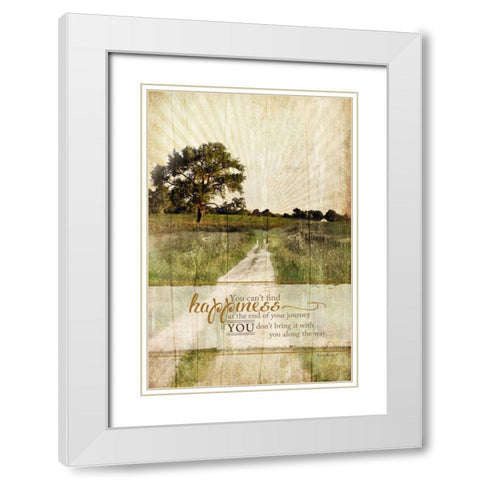 Bring Happiness White Modern Wood Framed Art Print with Double Matting by Pugh, Jennifer