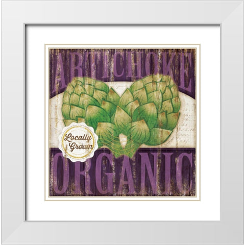 Artichoke White Modern Wood Framed Art Print with Double Matting by Pugh, Jennifer