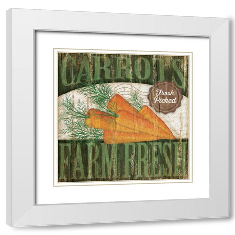 Carrotts White Modern Wood Framed Art Print with Double Matting by Pugh, Jennifer