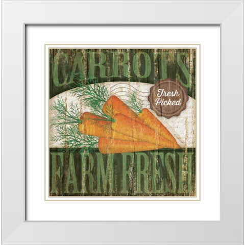 Carrotts White Modern Wood Framed Art Print with Double Matting by Pugh, Jennifer