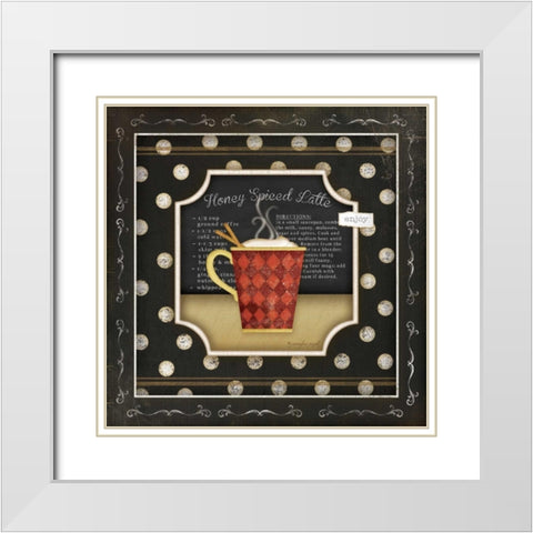 Kitchen Cuisine Coffee II White Modern Wood Framed Art Print with Double Matting by Pugh, Jennifer