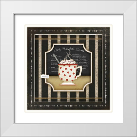 Kitchen Cuisine Coffee III White Modern Wood Framed Art Print with Double Matting by Pugh, Jennifer