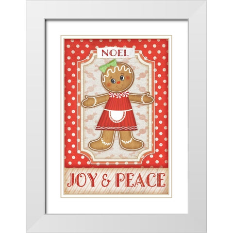 Gingerbread Girl White Modern Wood Framed Art Print with Double Matting by Pugh, Jennifer