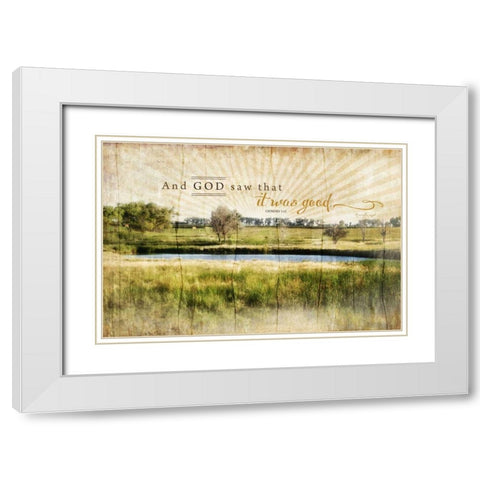 And God Saw That It Was Good White Modern Wood Framed Art Print with Double Matting by Pugh, Jennifer